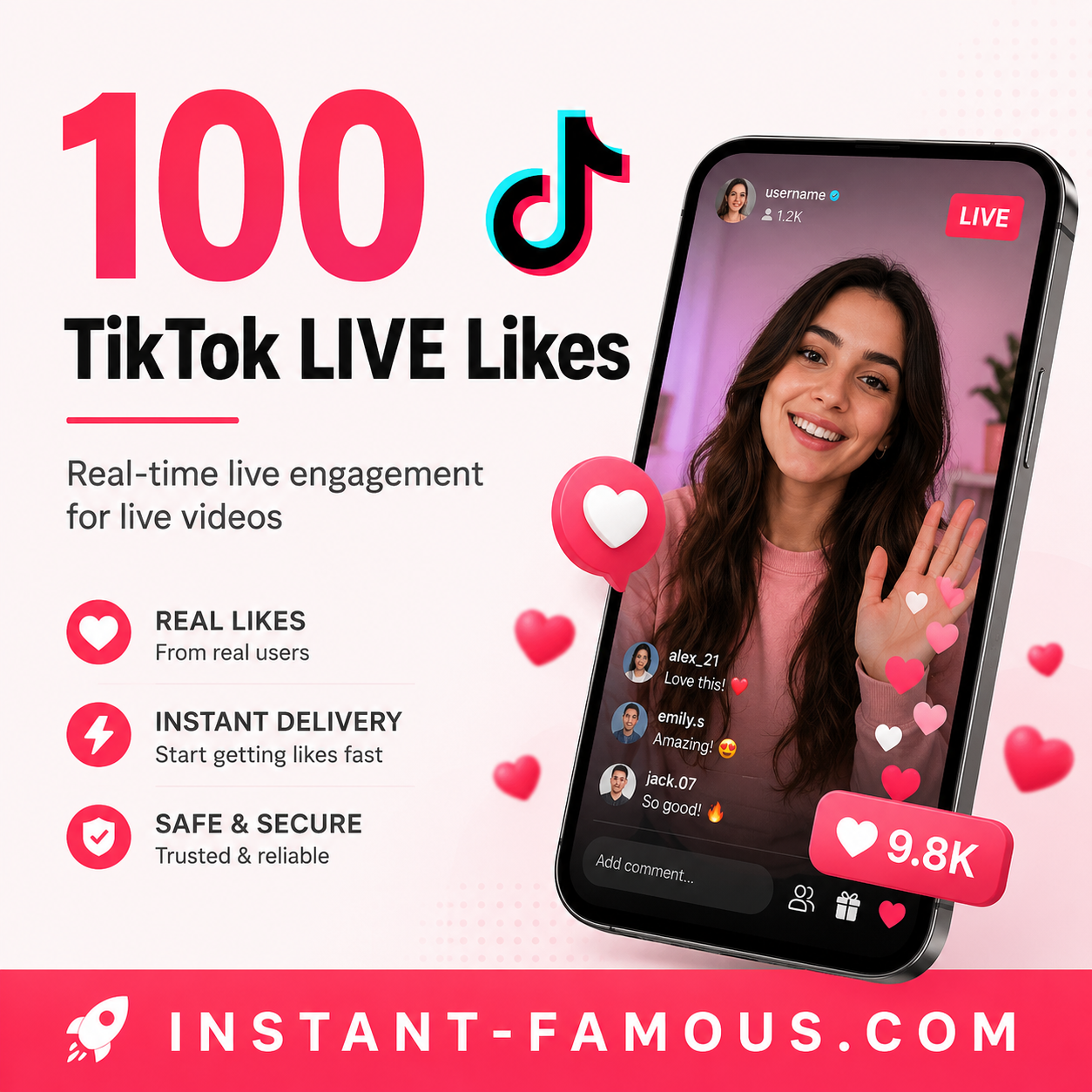 100 TikTok LIVE likes
