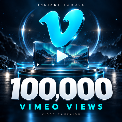 100,000 Vimeo video views package by Instant Famous
