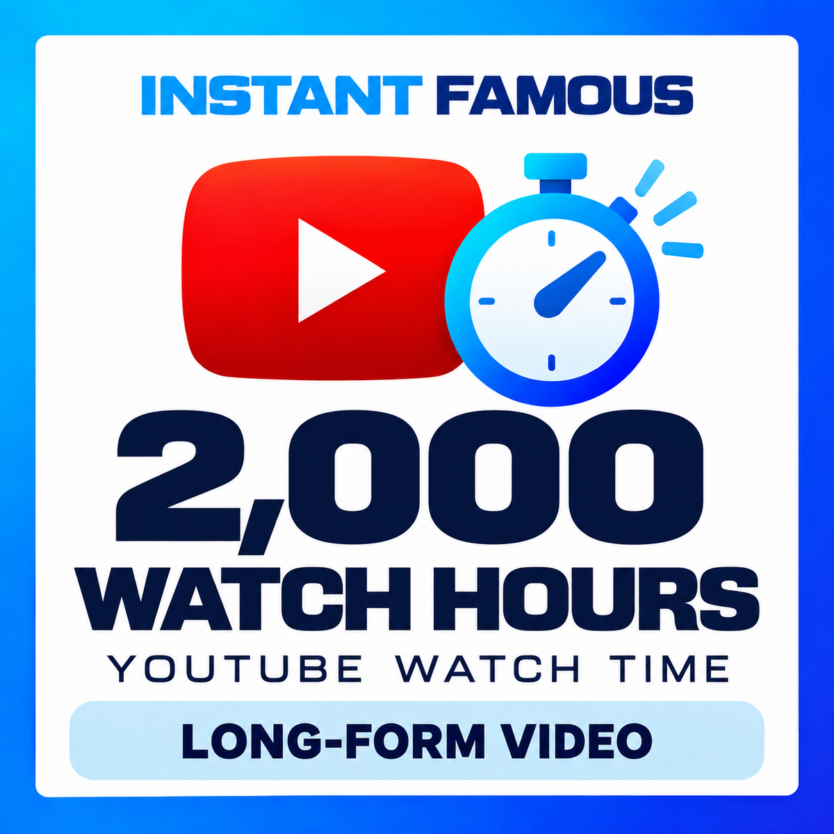 2,000 YouTube watch hours — long-form video